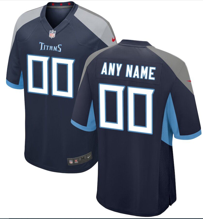 Men Custom Tennessee Titans Navy Blue 2025 NFL Draft First Round Pick Nike  Game Jersey